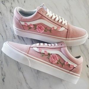 Pink flowered vans